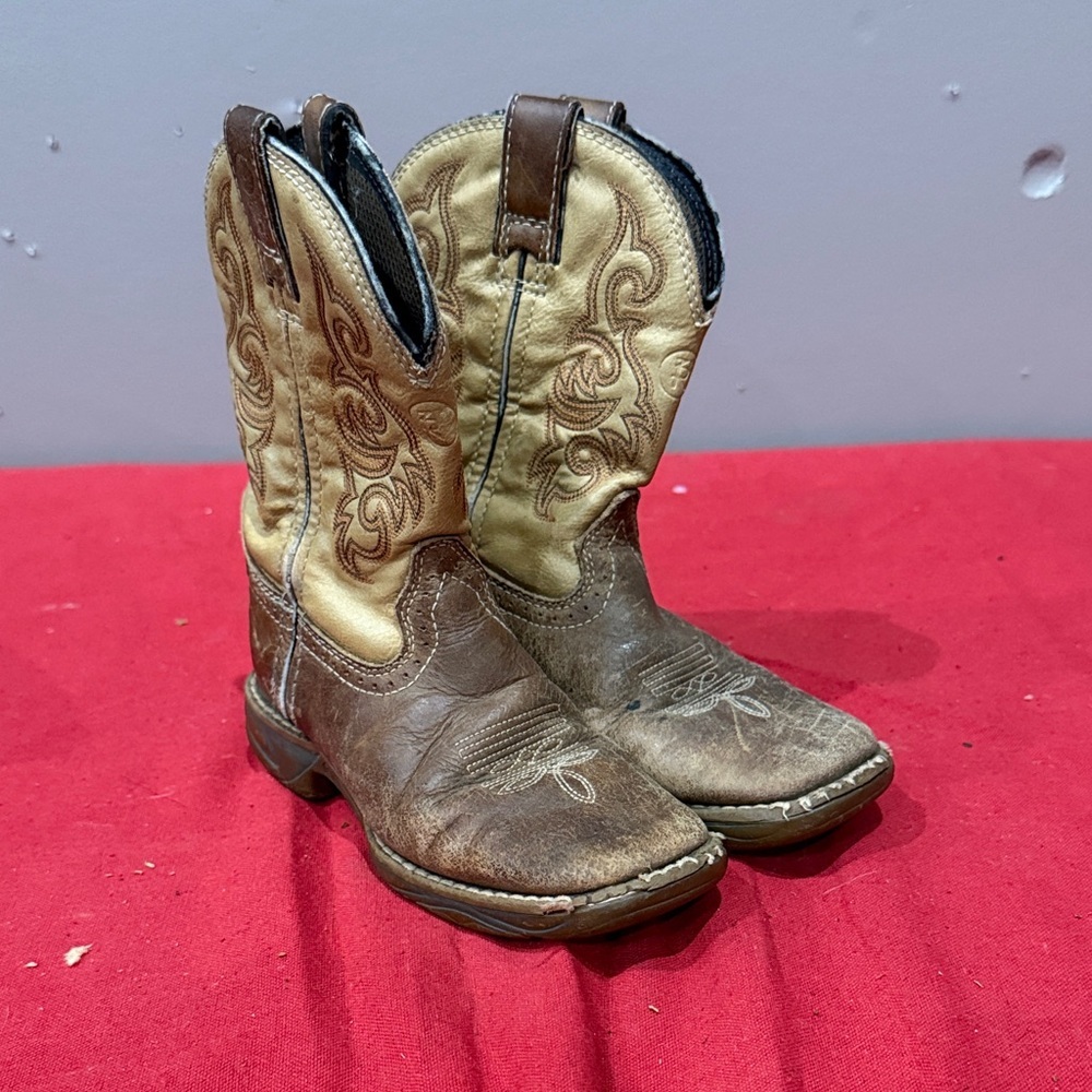 Tony Lama Kids Cowboy Boots - Brown and Cream